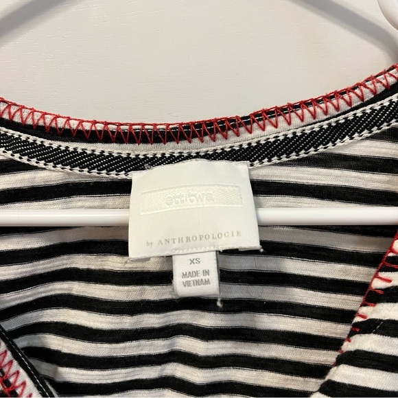 Anthropologie Black & White Stripe Blouse - Picture 4 of 5